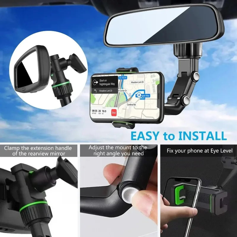 Rearview Mirror Phone Holder